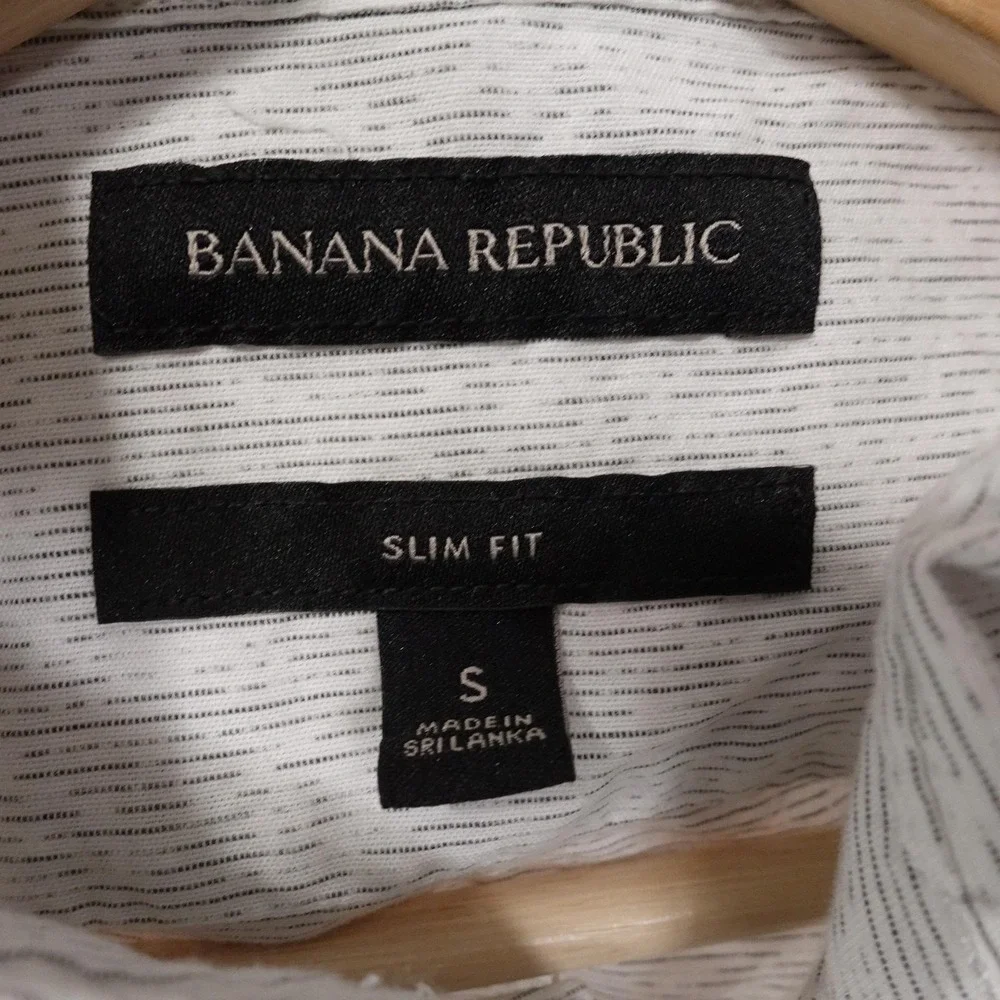 Banana Republic Shirt Mens S Striped Short Sleeve Button-Up Slim Fit